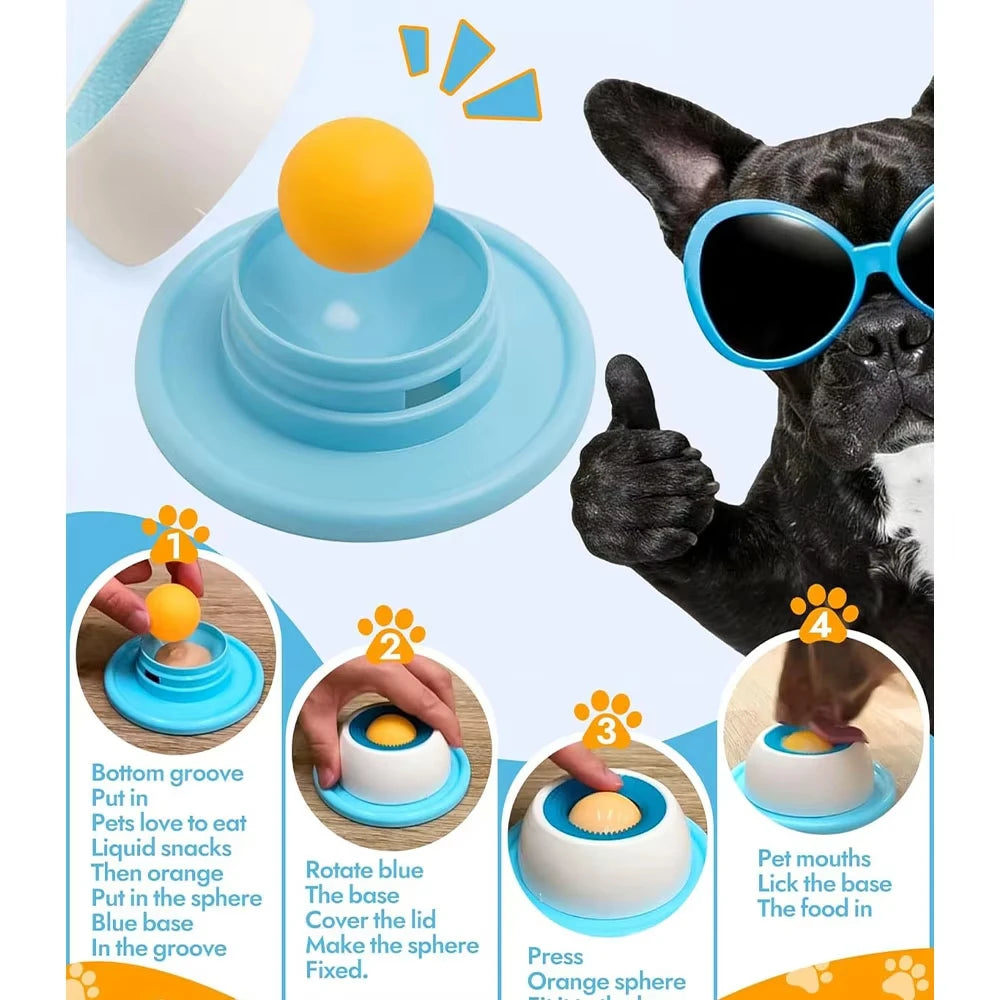 Lick Toys for Dogs Interactive Dog Toys Slow Feeder Food Dispenser for Puppy Training Enrichment Cat Feeding Crate Accessory